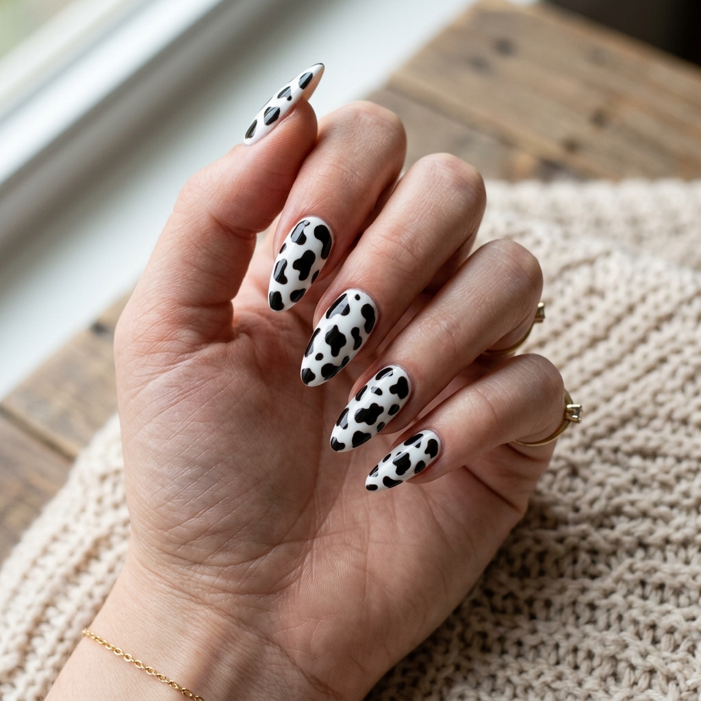 16 Summer Acrylic Nails That Will Instantly Upgrade Your Vibe (Hot Girl Nails Only ) 13 Cow Print