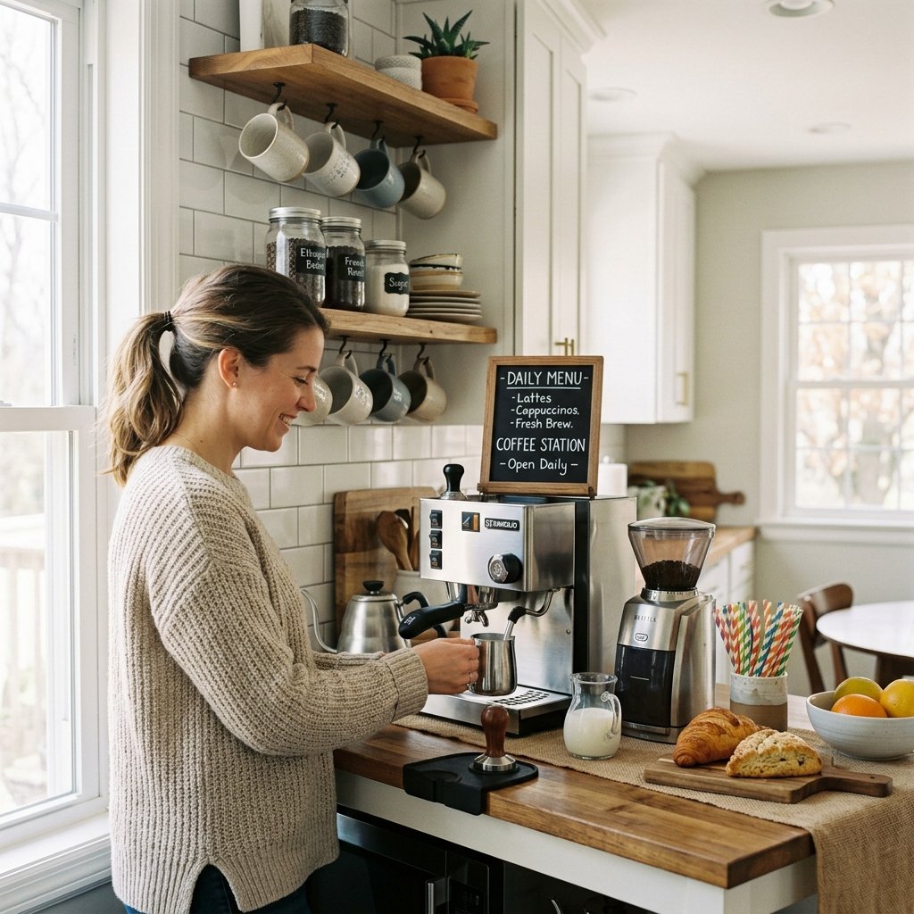 16 Kitchen Decor Ideas That Instantly Make Your Space Look Expensive (Without the Full Remodel Drama) 9 Create a Coffee Station That Feels Cafe Worthy