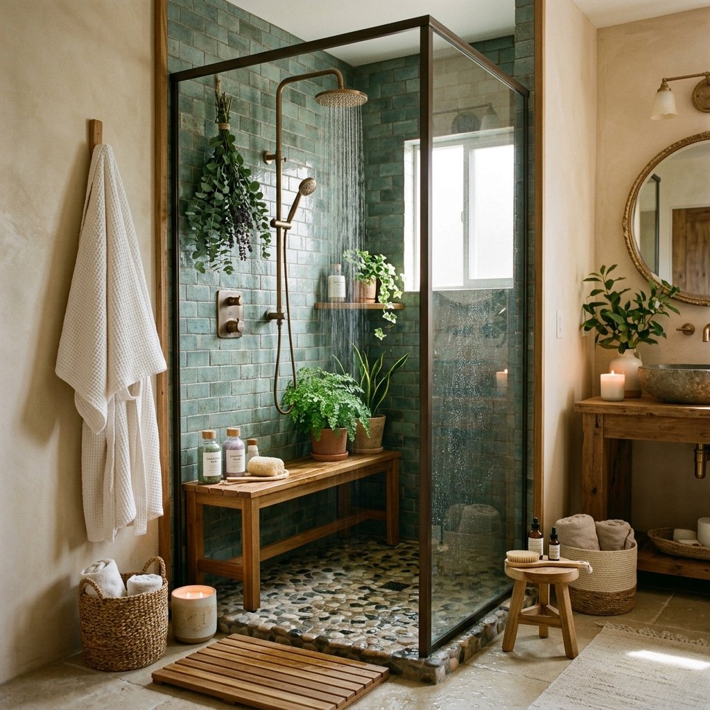 16 Spa Bathroom Ideas That’ll Make Your Home Feel Like a 5-Star Retreat 6 Create a Mini Shower Sanctuary