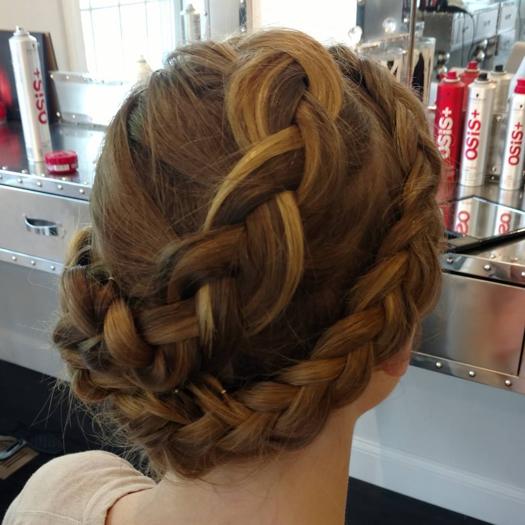 16 Quinceañera Hairstyles Ideas That Will Have Everyone Asking “Wait… Who Did Your Hair?!” 3 Crown Braid Princess Updo