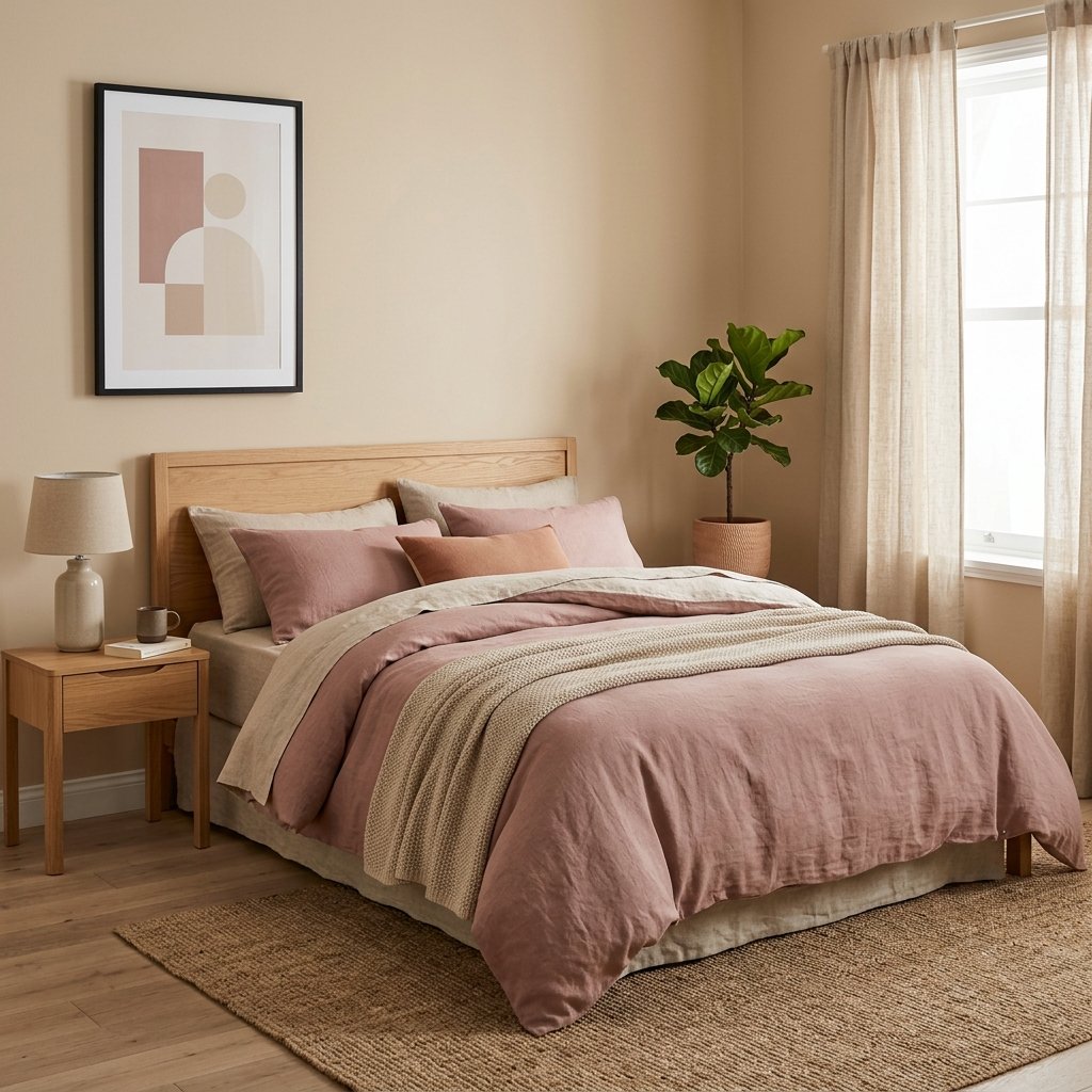 18 Pink Bedroom Ideas That Are Giving Main-Character Energy in 2026 5 Dusty Rose Beige Minimalist Combo