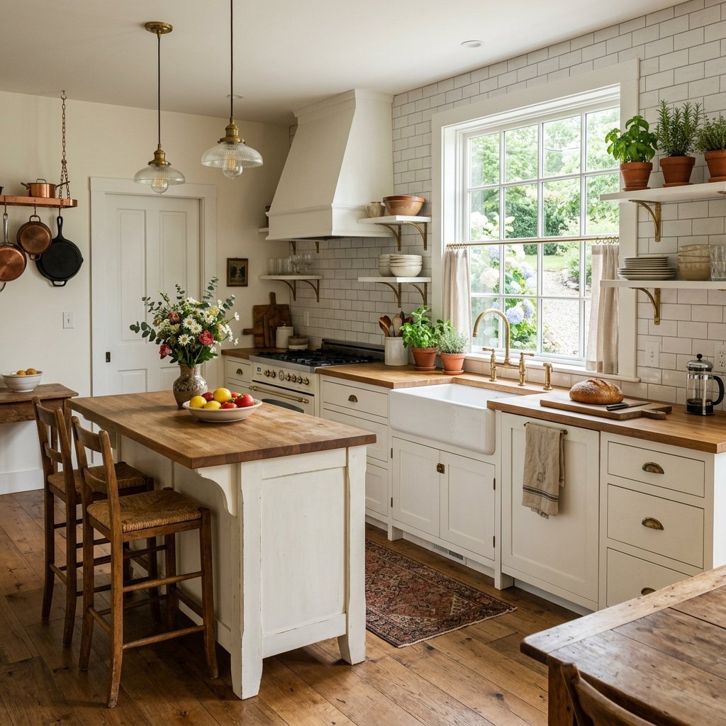 17 White Kitchen Ideas That Look Expensive Without Trying Too Hard 6 Farmhouse White Kitchen Charm