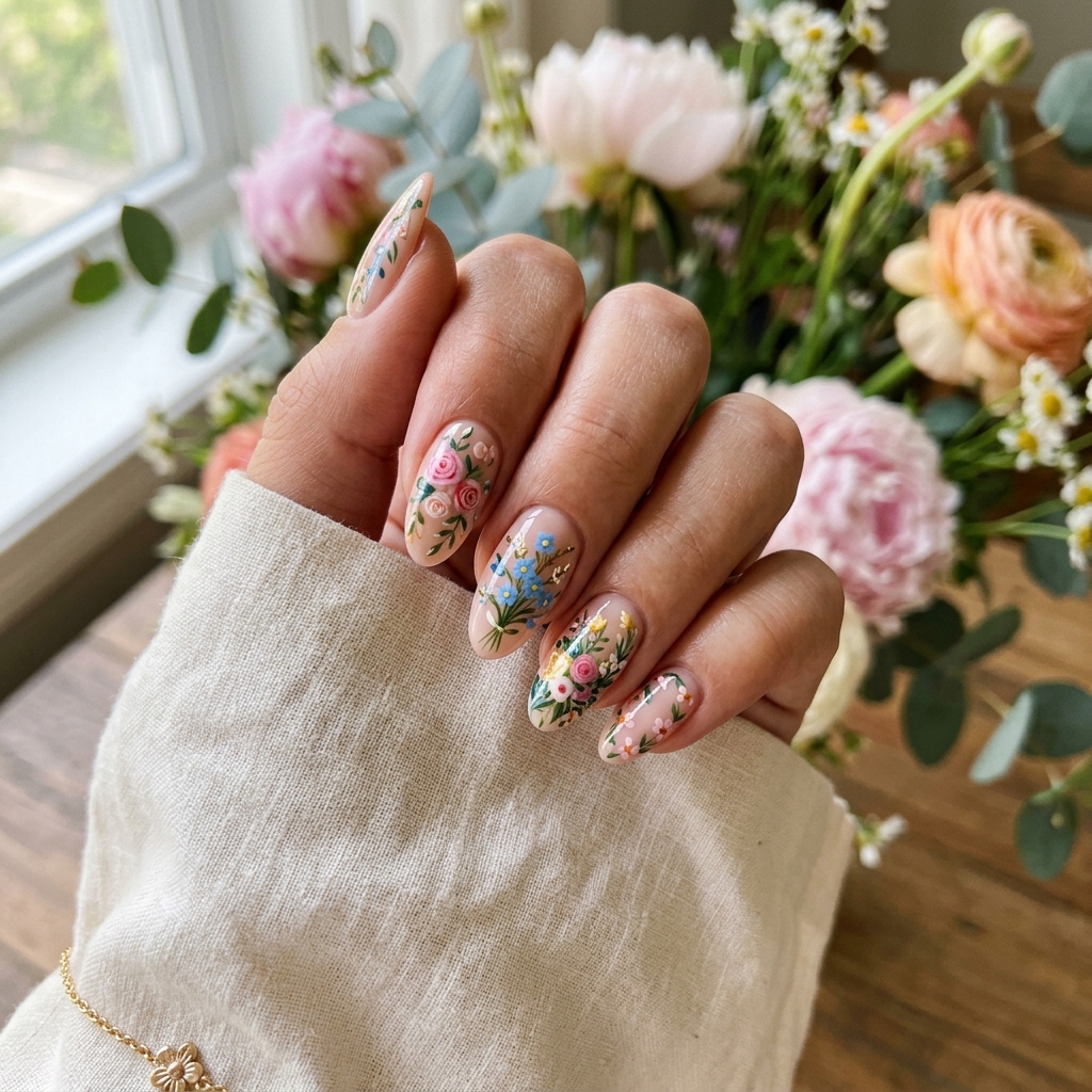 16 Aesthetic Summer Nails That Will Instantly Upgrade Your Vibe (Hot Girl Hands Only) 12 Floral Nails