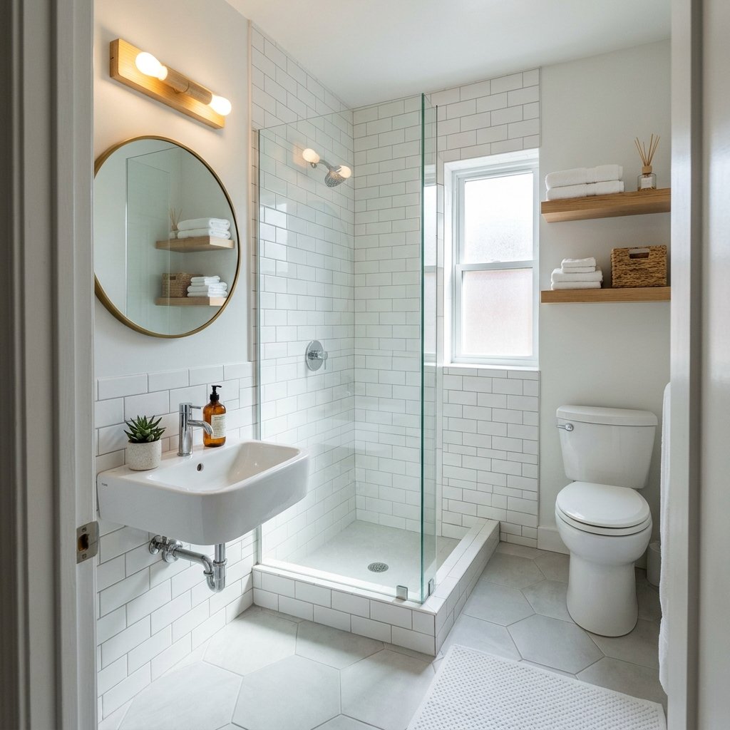 17 Tiny Bathroom Ideas That Make Small Spaces Look Seriously Expensive 2 Go All In on Light Colors