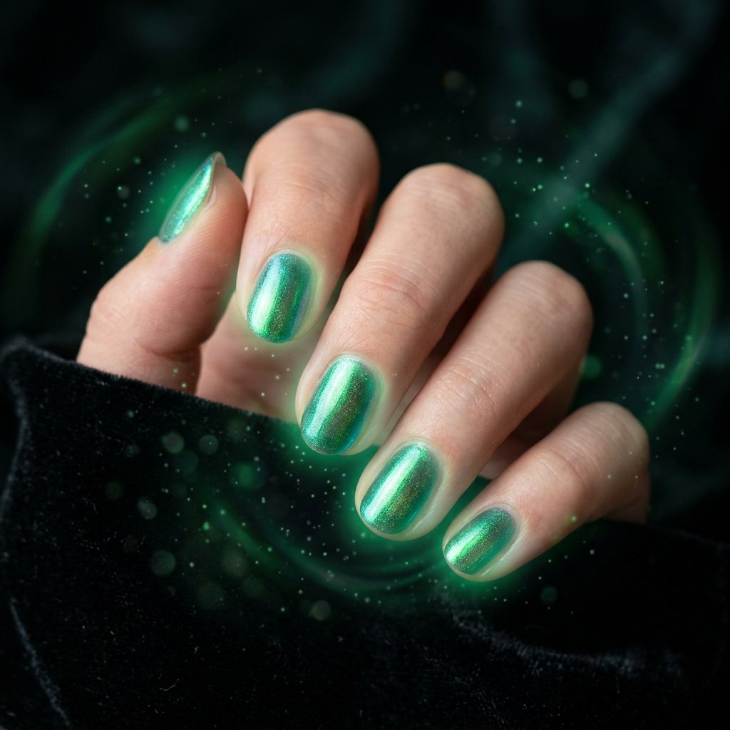16 Green Summer Nails That Will Make You Cancel Your Nude Phase Immediately 8 Green Aura Nails