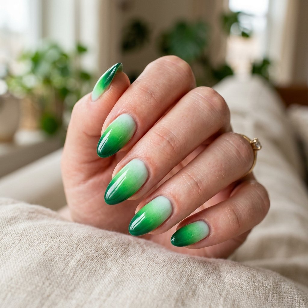 16 Green Summer Nails That Will Make You Cancel Your Nude Phase Immediately 16 Green Ombré Fade