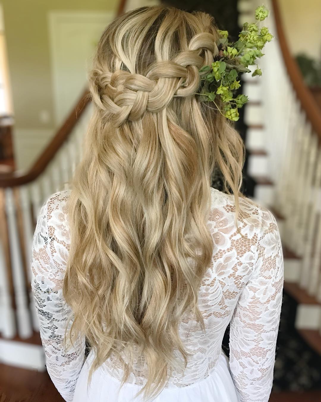 17 Curly Braided Hairstyles That Will Instantly Upgrade Your Look (Yes, Even on Lazy Hair Days) 2 Half-Up Braided Crown