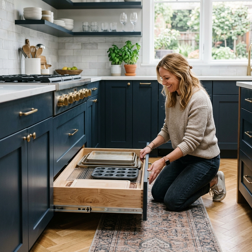 16 Kitchen Storage Ideas That Will Make Your Tiny Kitchen Feel Weirdly Expensive 6 Hidden Toe Kick Drawers