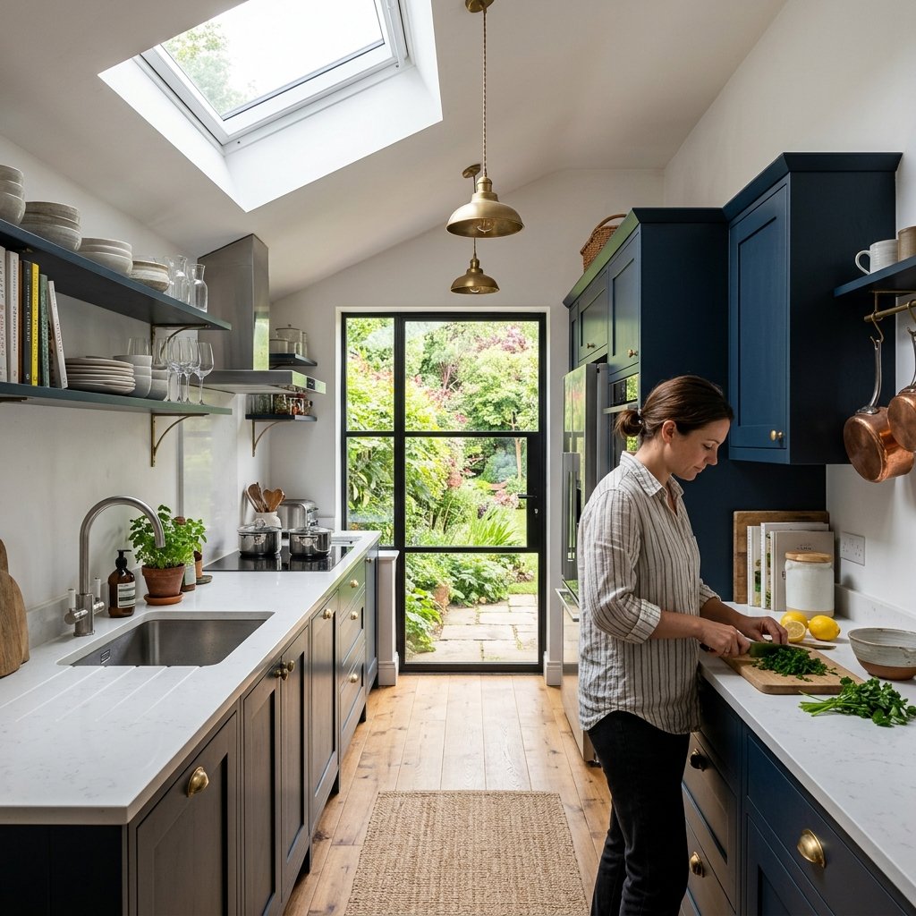 16 Galley Kitchen Ideas That Make Small Spaces Look Expensive Without Even Trying 16 Install a Skylight or Bigger Window