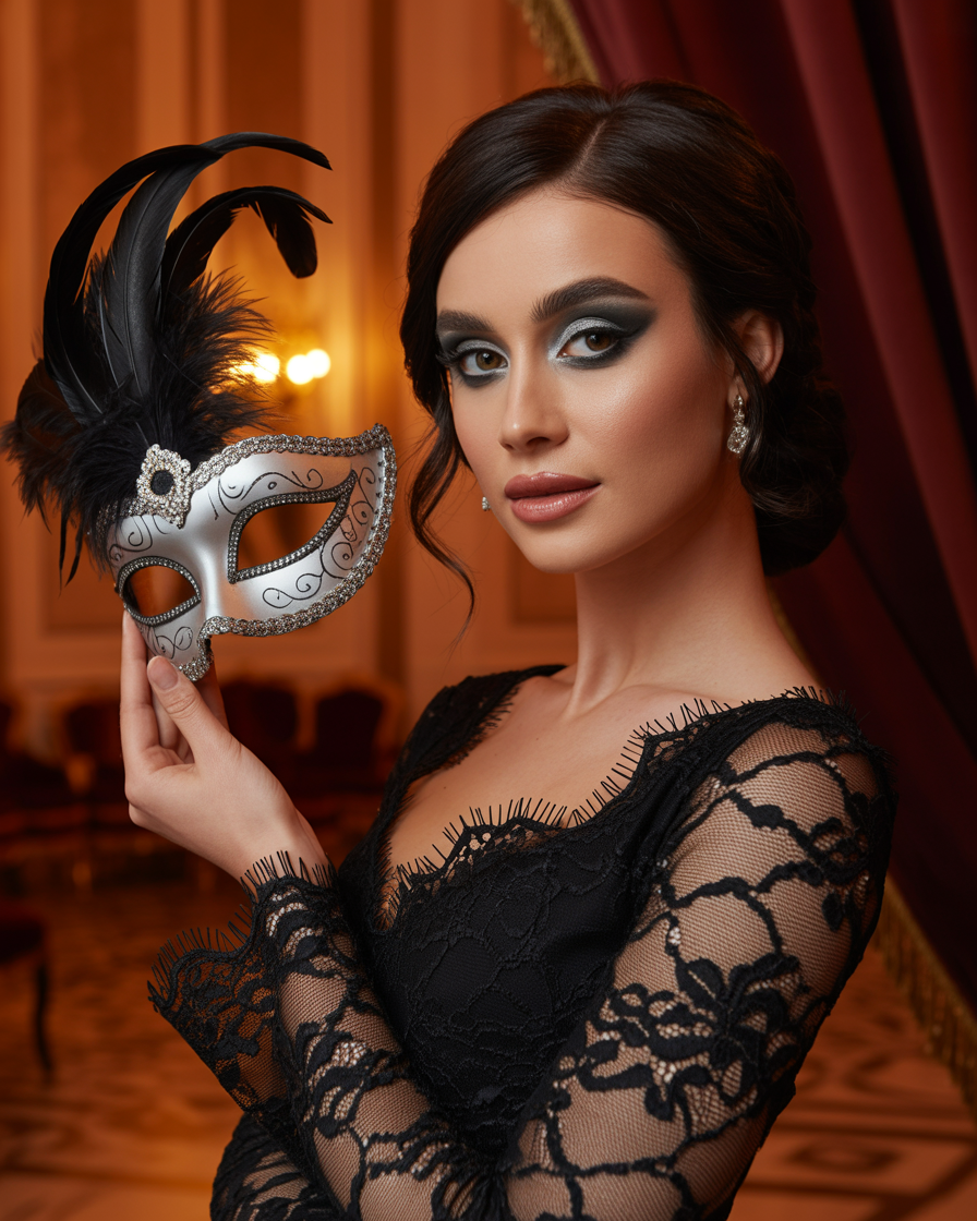 17 Masquerade Outfit Ideas That’ll Make You Feel Like the Main Character All Night 17 Lace Gown + Smoky Makeup