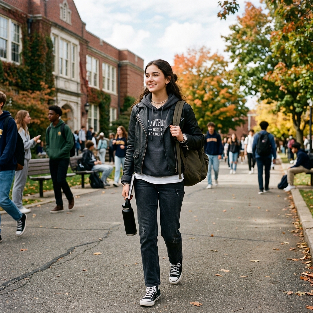 17 School Outfit Ideas So Good You’ll Actually Want to Wake Up Early for Class 16 Leather Jacket Hoodie