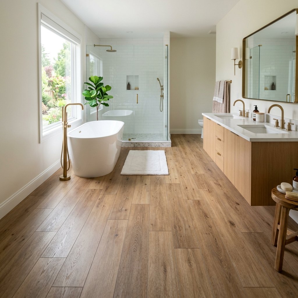 17 Bathroom Flooring Ideas That Instantly Make Your Space Look Expensive (Without the Celebrity Budget) 13 Luxury Vinyl Plank Flooring