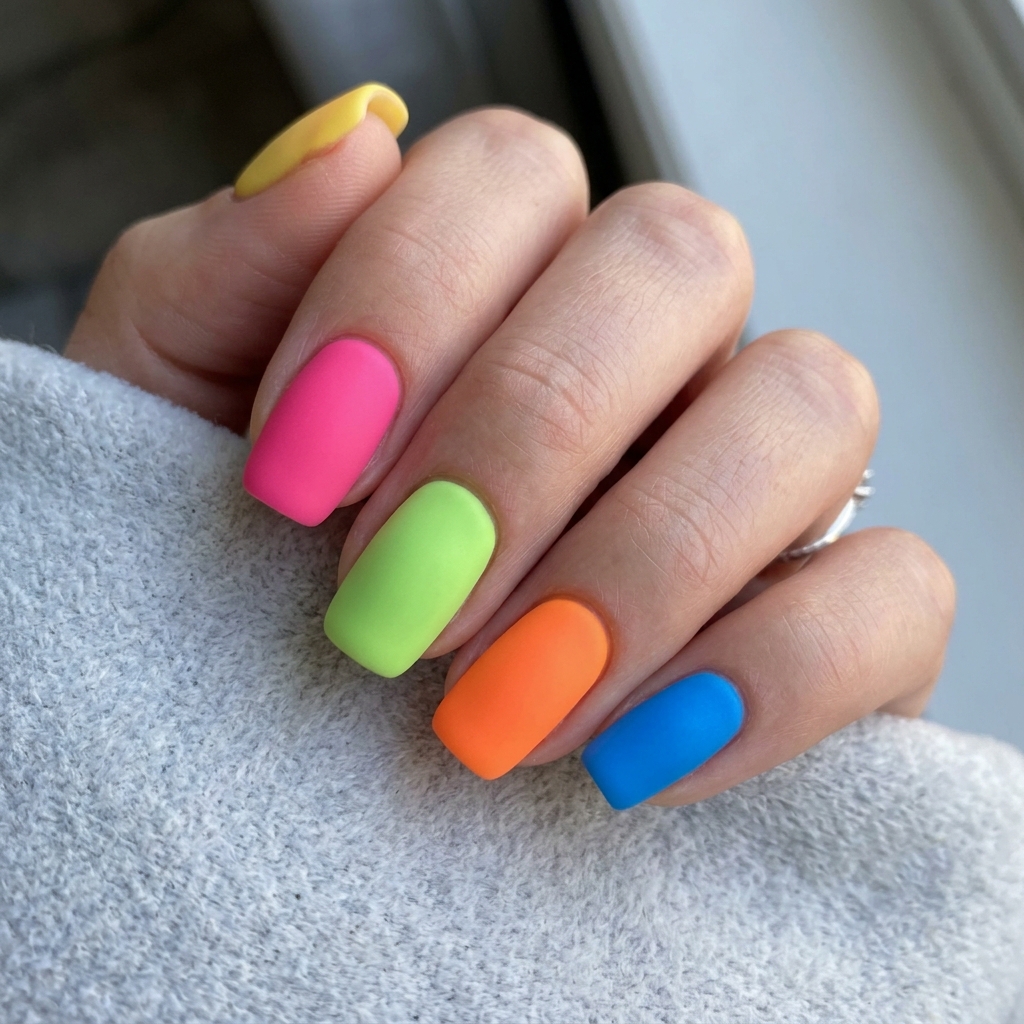16 Neon Summer Nails That Are Basically Sunshine in Mani Form (Warning: You’ll Want Them All) 10 Matte Neon Nails