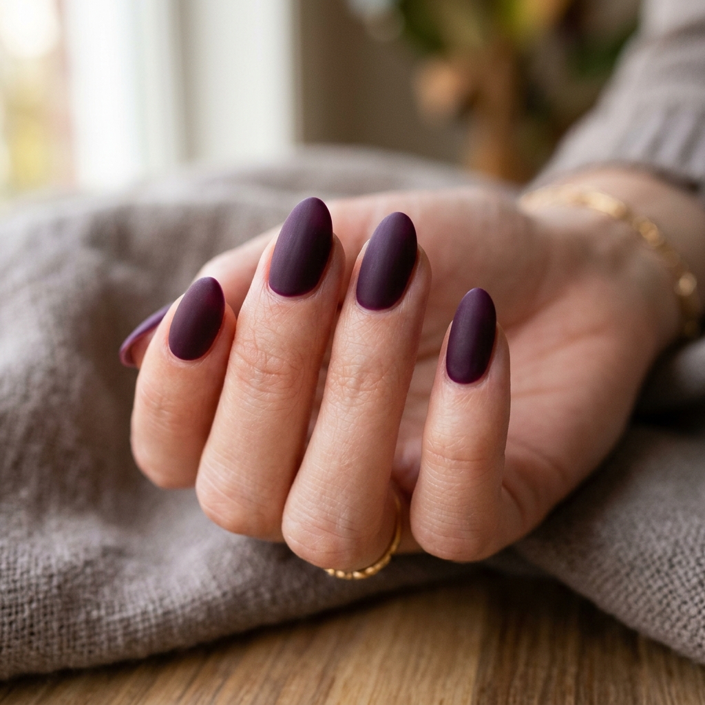 16 Purple Summer Nails Ideas That Are Giving Main Character Energy All Season 7 Matte Plum Chic