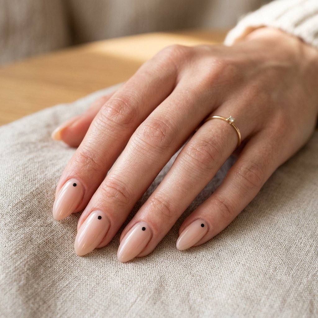 16 Basic Summer Nails Everyone’s Obsessed With Right Now (And Yes, You Can Totally Pull These Off) 10 Minimal Dot Accent Nails