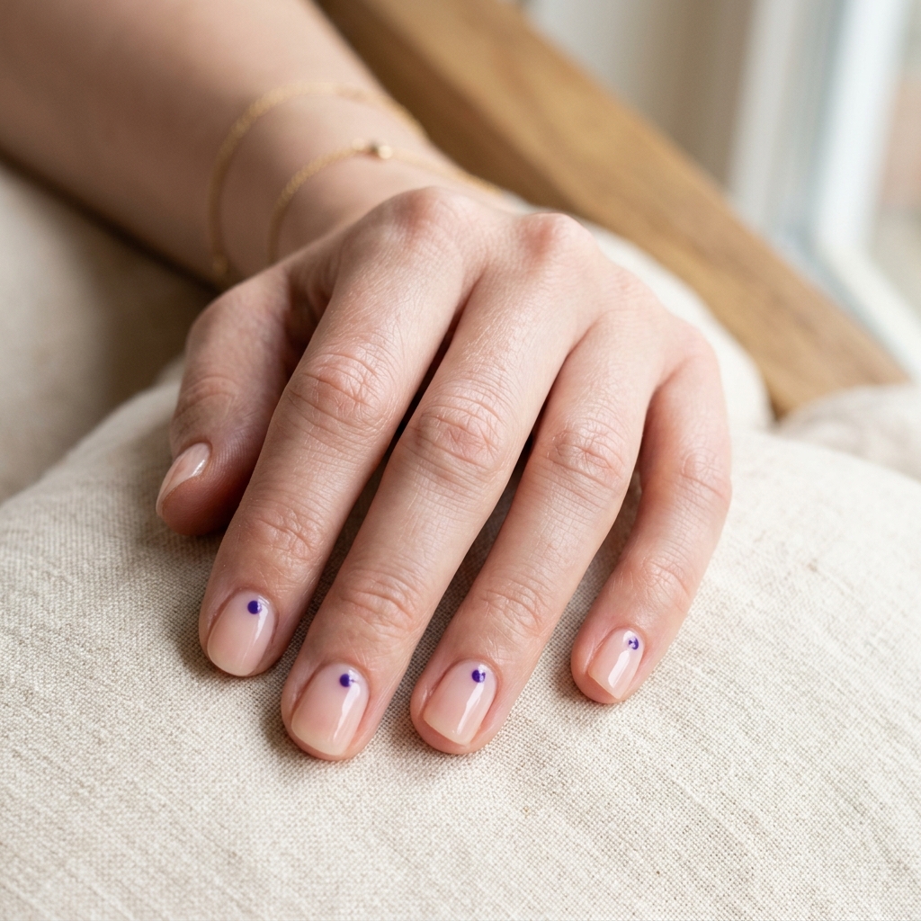 16 Purple Summer Nails Ideas That Are Giving Main Character Energy All Season 17 Minimal Purple Dot Nails