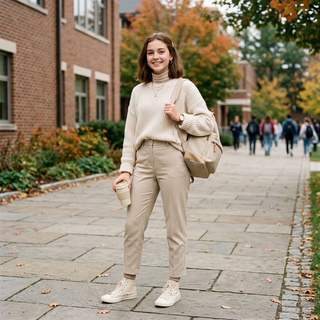 17 School Outfit Ideas So Good You’ll Actually Want to Wake Up Early for Class 17 Monochrome Neutral Outfit