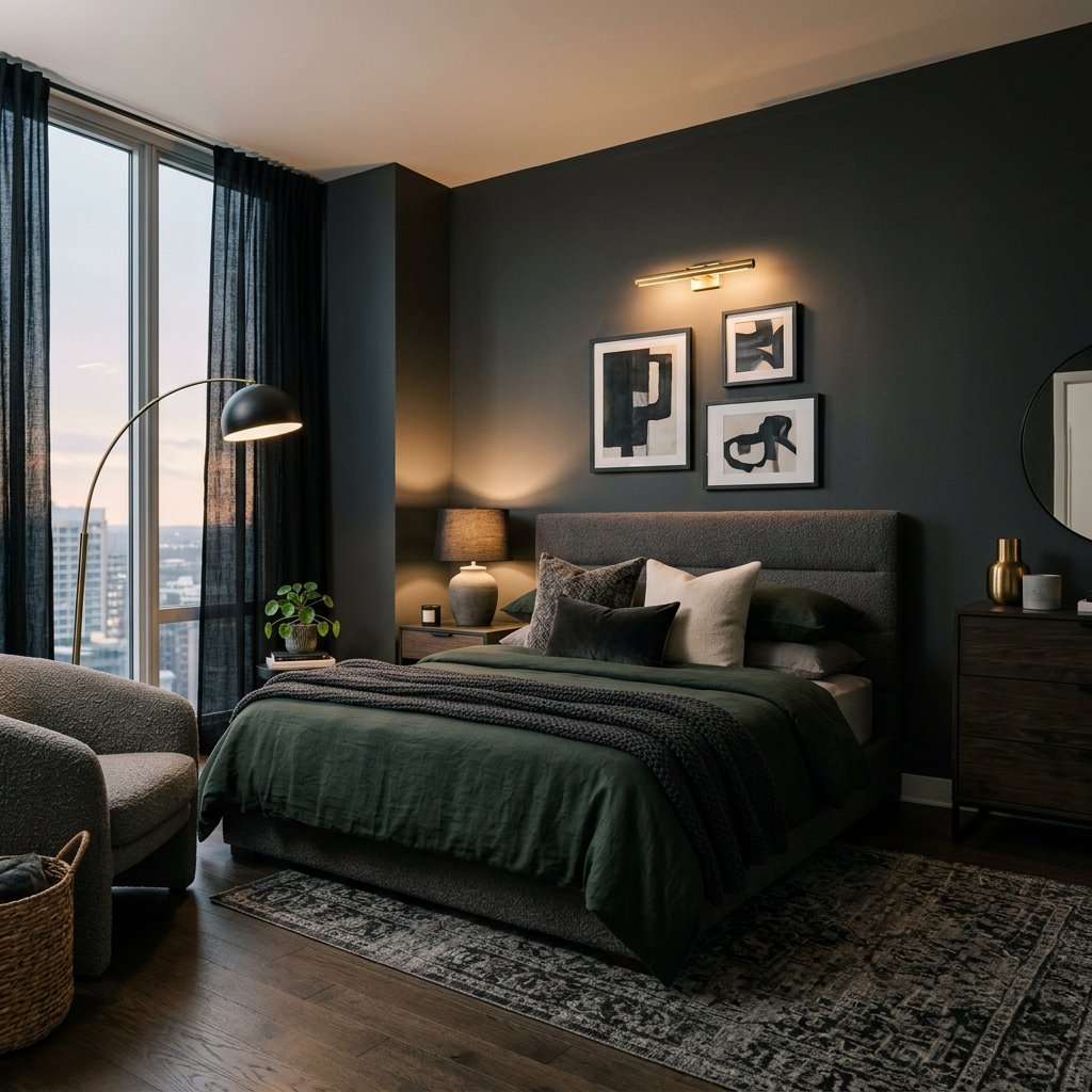 17 Modern Bedroom Ideas That Make Your Space Look Expensive Without Trying Too Hard 3 Moody Dark Walls for Instant Drama