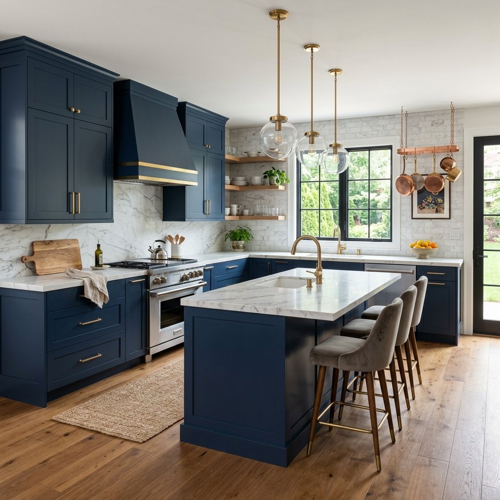 15 Kitchen Color Ideas That Are So Chic, You’ll Want to Repaint Everything This Weekend 3 Navy Blue for Instant