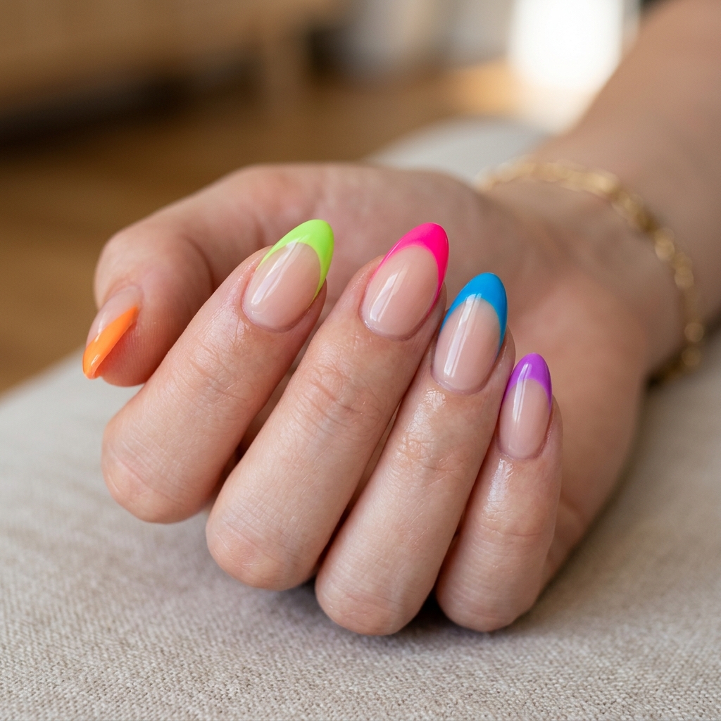 16 Summer Acrylic Nails That Will Instantly Upgrade Your Vibe (Hot Girl Nails Only ) 2 Neon French Tips