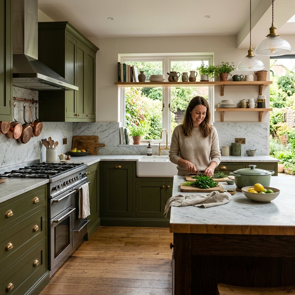 15 Kitchen Color Ideas That Are So Chic, You’ll Want to Repaint Everything This Weekend 8 Olive Green for Earthy Sophistication