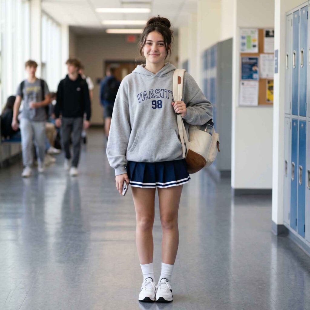 17 School Outfit Ideas So Good You’ll Actually Want to Wake Up Early for Class 2 Oversized Hoodie Tennis Skirt