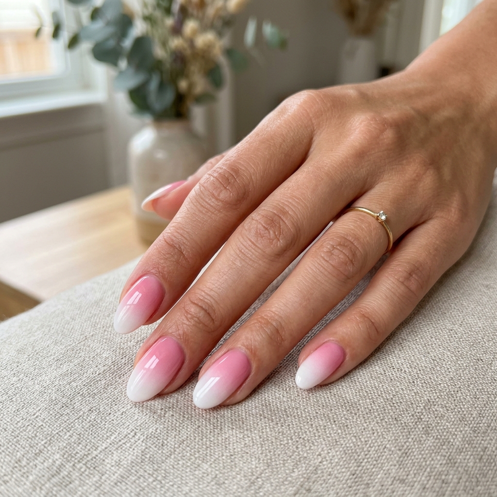 17 Summer Ombre Nails That Are Giving Main Character Energy All Season 3 Pink to White Classic Ombre