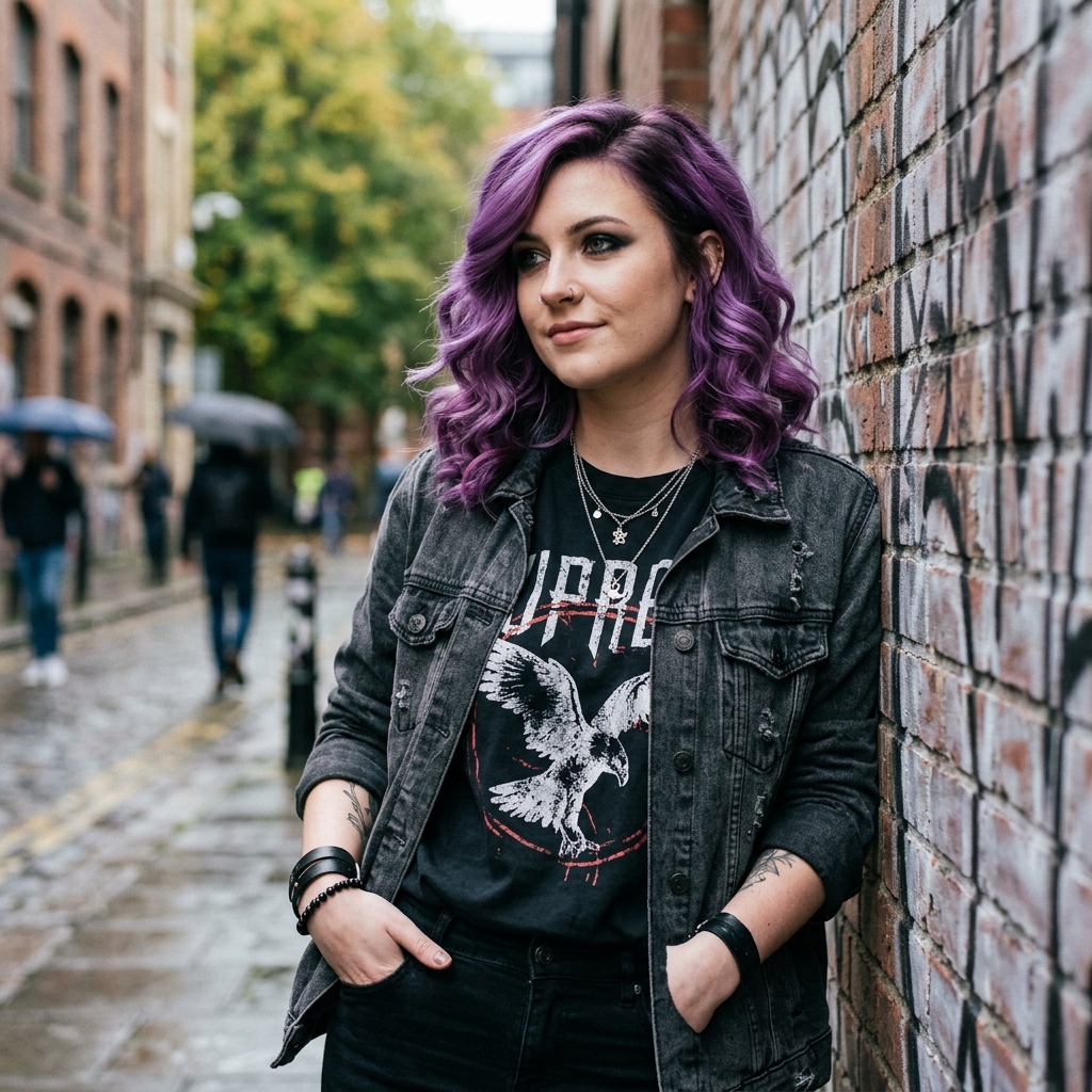 15 Emo Hairstyle Ideas That Are Giving Main Character Energy in 2026 9 Purple Emo Waves