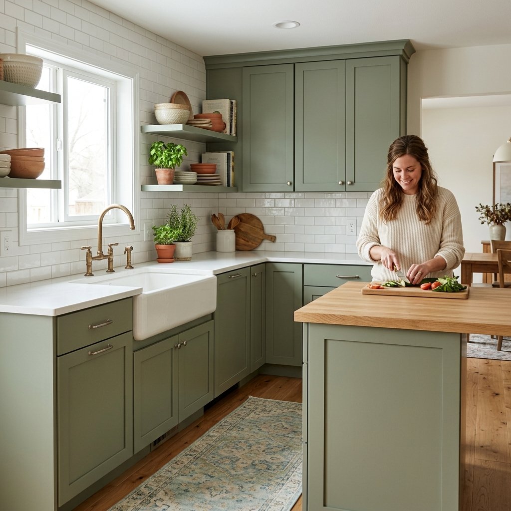 15 Kitchen Color Ideas That Are So Chic, You’ll Want to Repaint Everything This Weekend 2 Sage Green Kitchen Magic