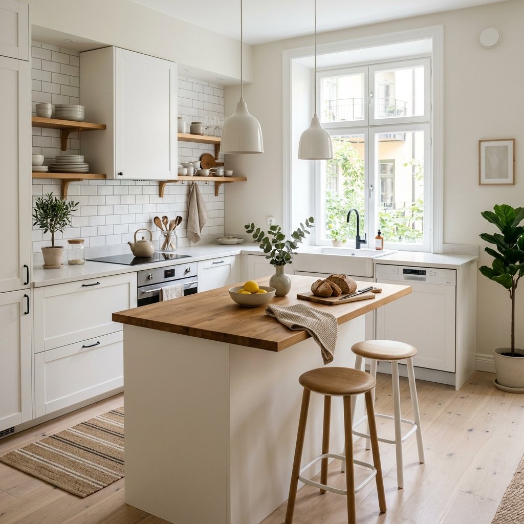 17 White Kitchen Ideas That Look Expensive Without Trying Too Hard 9 Scandinavian Inspired White Kitchen