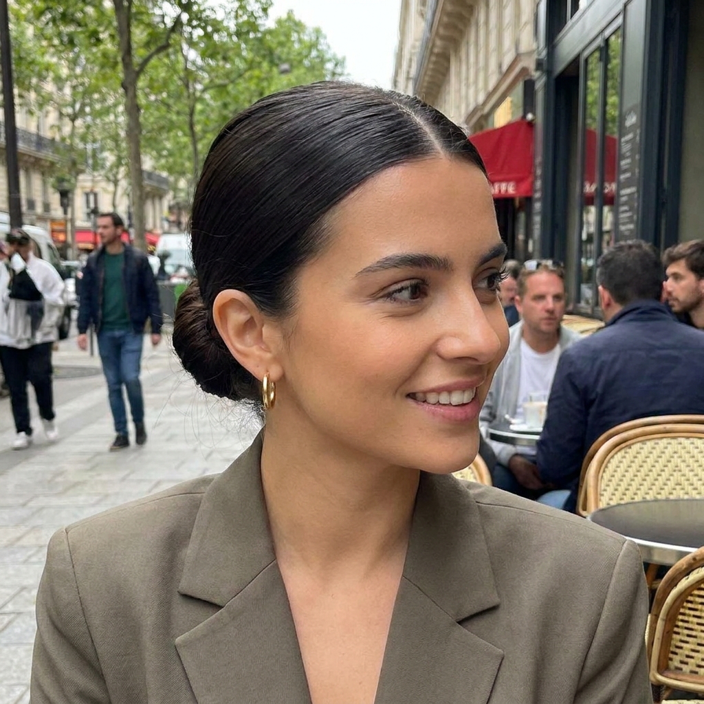15 Cute Simple Hairstyle Ideas You’ll Actually Want to Wear Every Day (Because Effortless = Hot Girl Energy) 15 Sleek Low Bun with Center Part