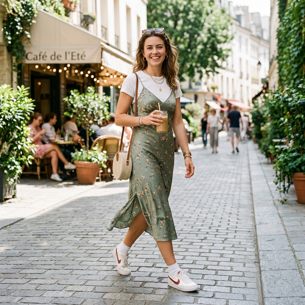 16 Summer Outfit Ideas That Make Getting Dressed Way Too Easy in 2026 6 Slip Dress Sneakers