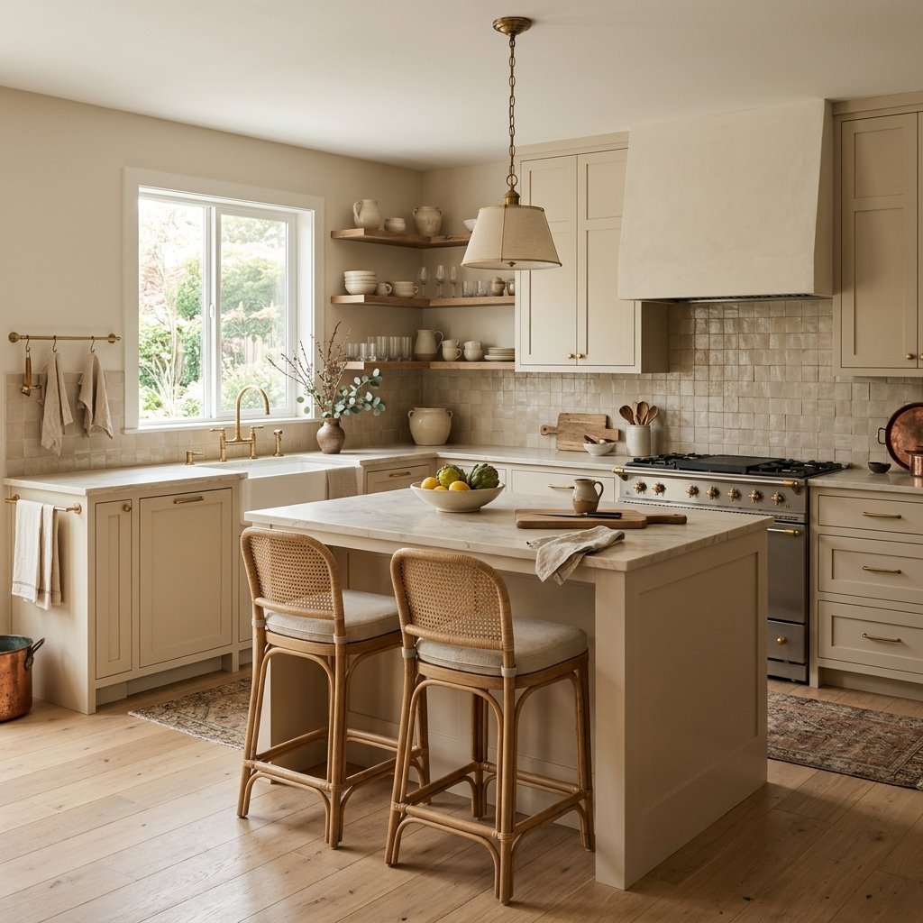 15 Kitchen Color Ideas That Are So Chic, You’ll Want to Repaint Everything This Weekend 6 Soft Beige for Quiet
