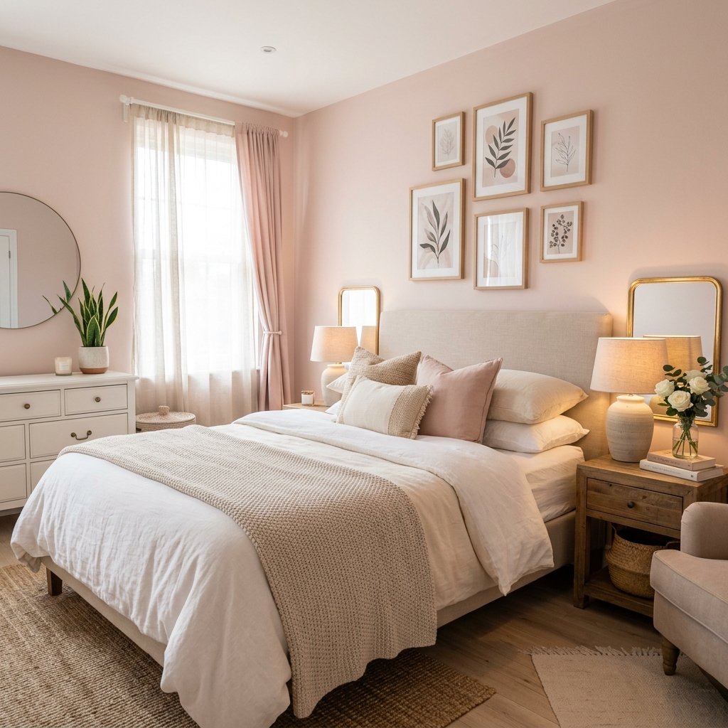 18 Pink Bedroom Ideas That Are Giving Main-Character Energy in 2026 2 Soft Blush Pink Walls for Instant Calm