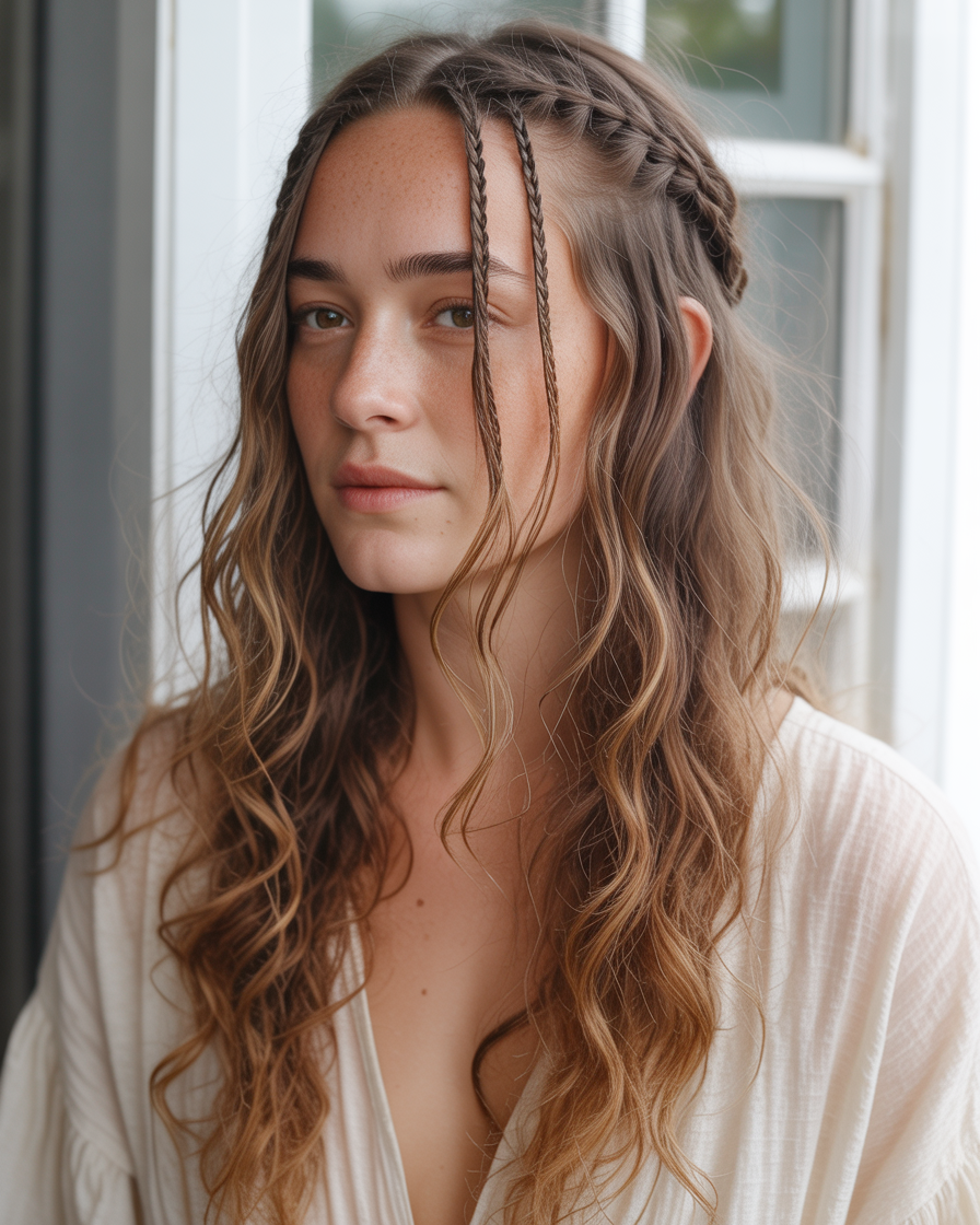 16 Quinceañera Hairstyles Ideas That Will Have Everyone Asking “Wait… Who Did Your Hair?!” 16 Soft Boho Waves With Braids