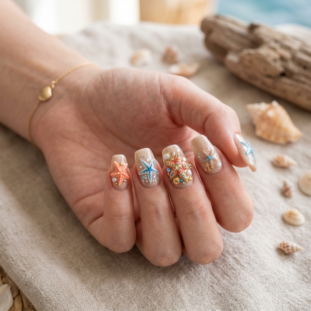 17 Beach Summer Nails That Will Make Your Vacation Photos Instantly Hotter 10 Starfish Details