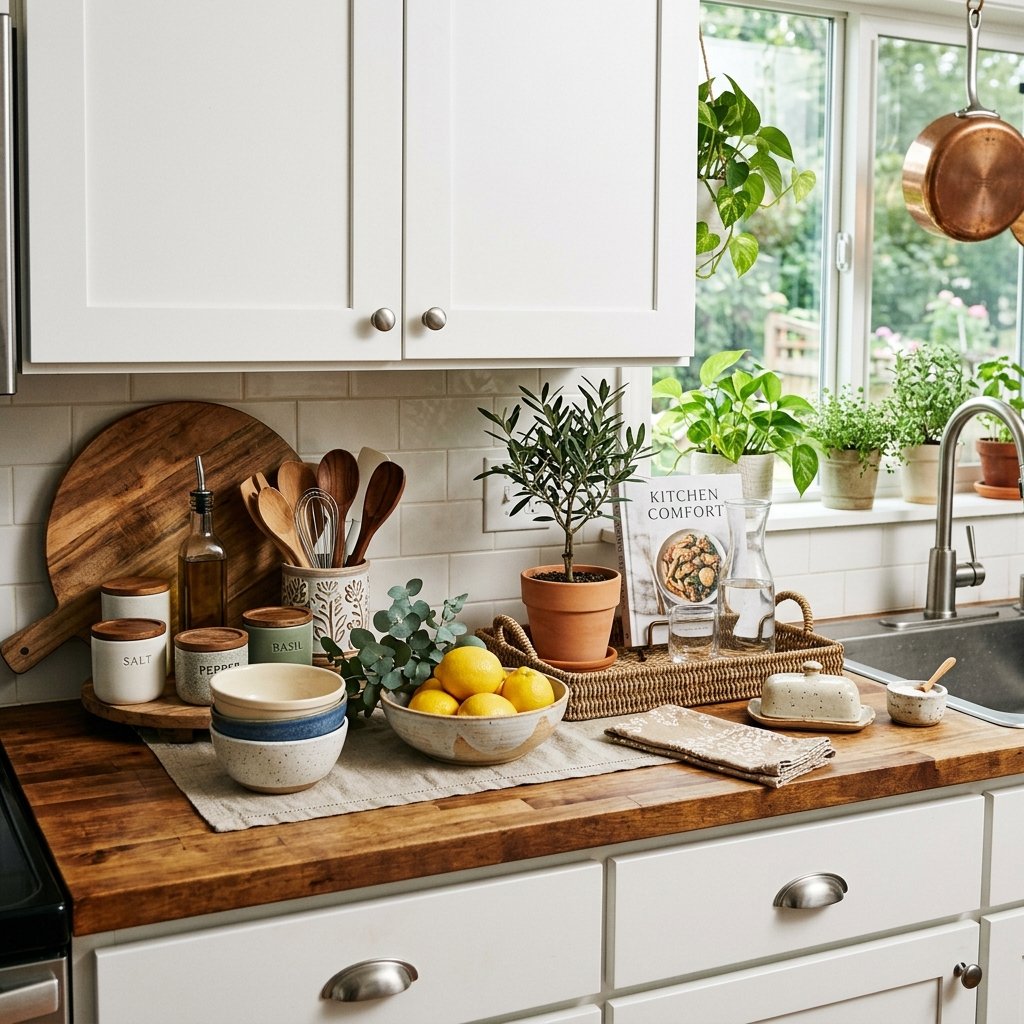 16 Kitchen Decor Ideas That Instantly Make Your Space Look Expensive (Without the Full Remodel Drama) 4 Style Your Counters Instead of Leaving Them Empty