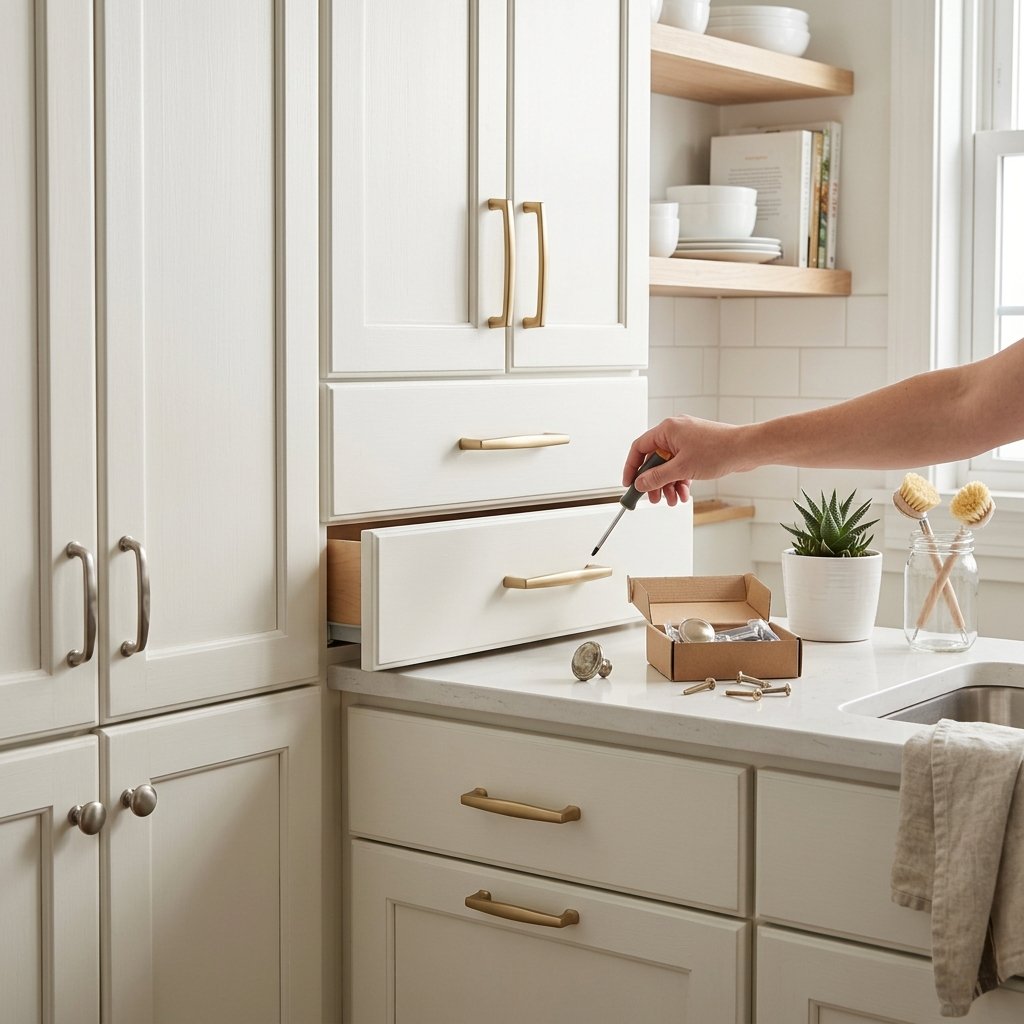 16 Kitchen Decor Ideas That Instantly Make Your Space Look Expensive (Without the Full Remodel Drama) 8 Swap Out Hardware for an Instant Glow Up