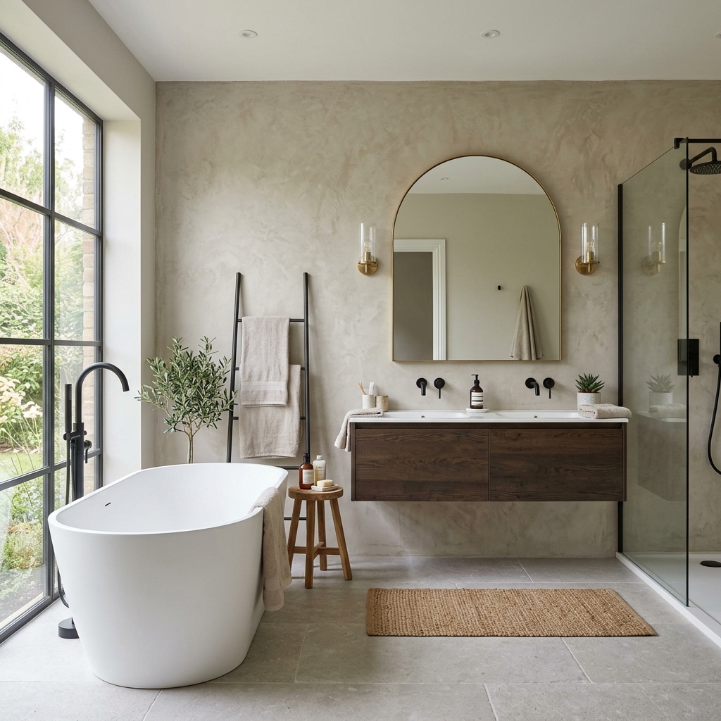 16 Modern Bathroom Ideas That Look Straight Out of a Luxury Spa (Without the Luxury Price Tag) 15 Textured Walls for Subtle Dimension