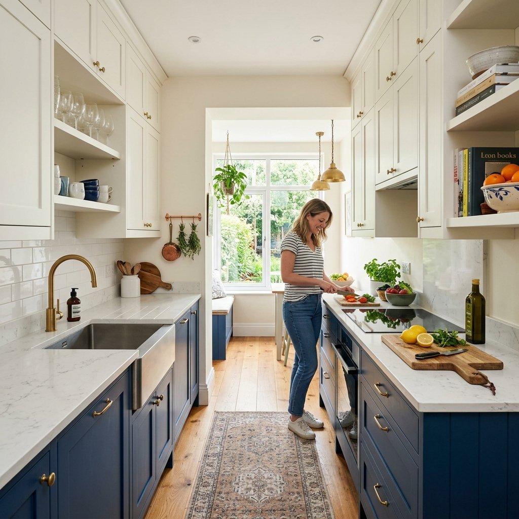 16 Galley Kitchen Ideas That Make Small Spaces Look Expensive Without Even Trying 15 Try Two Tone Cabinets