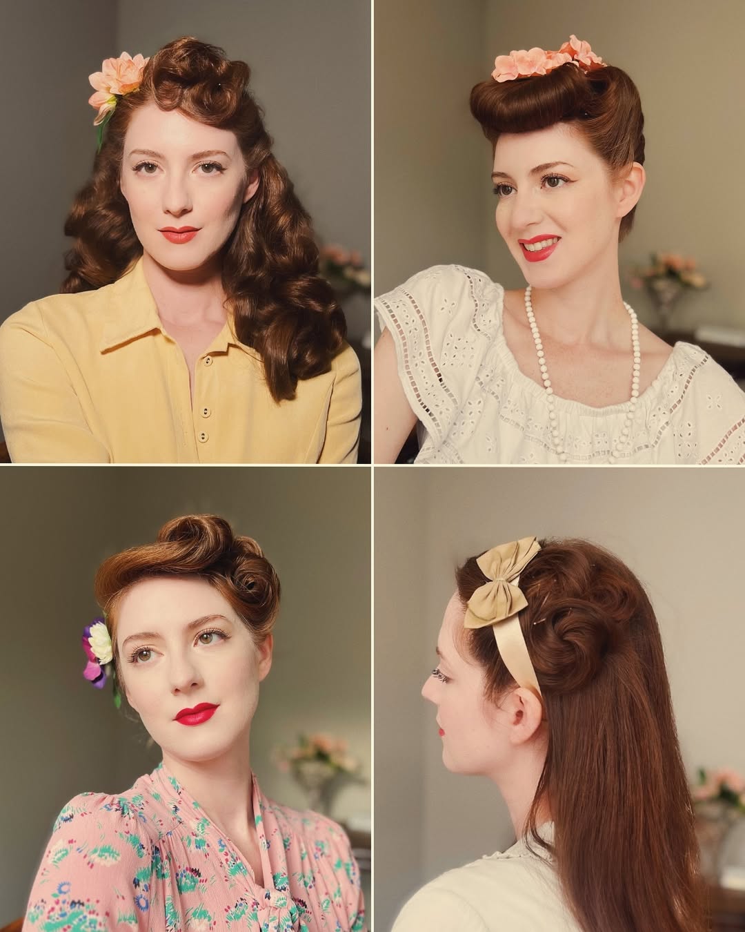 16 Vintage Hairstyle Ideas So Pretty, You’ll Want to Ditch Your Basic Bun Immediately 4 Victory Rolls