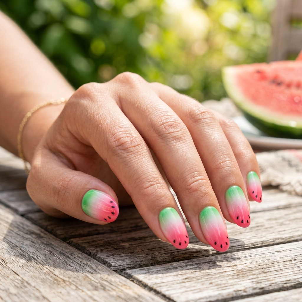 17 Summer Ombre Nails That Are Giving Main Character Energy All Season 15 Watermelon Ombre