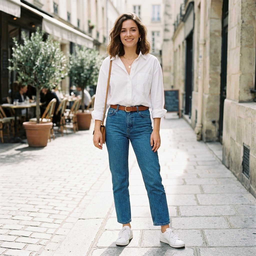 15 Cute Outfit Ideas That Make You Look Effortlessly Stylish (Without Trying Too Hard) 13 White Button Up Straight Leg Jeans