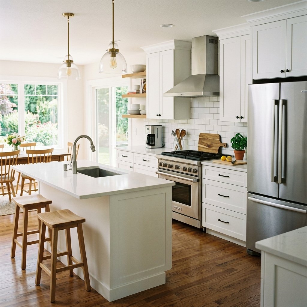 17 White Kitchen Ideas That Look Expensive Without Trying Too Hard 15 White Kitchen With Stainless Steel Appliances