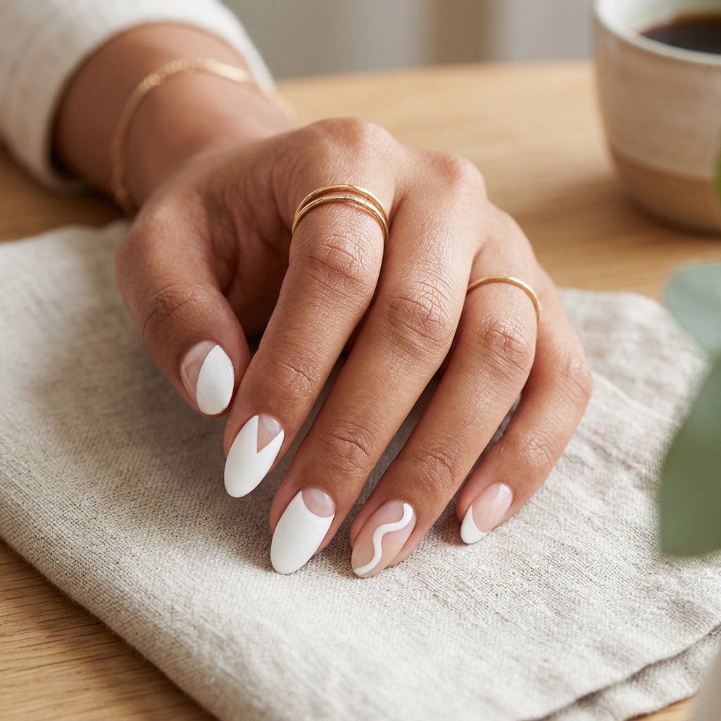17 White Summer Nails That Scream “Clean Girl Energy” (And Honestly Go With Everything) 14 White Nails with Negative Space