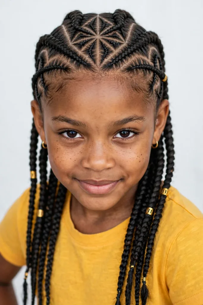 17 Braided Hairstyles for Kids, Negotiated the Way Parents Actually Get Them Done 10 bk 09 cornrow patterns