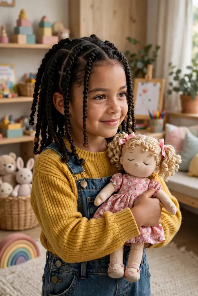 17 Braided Hairstyles for Kids, Negotiated the Way Parents Actually Get Them Done 18 bk 17 protective twists doll