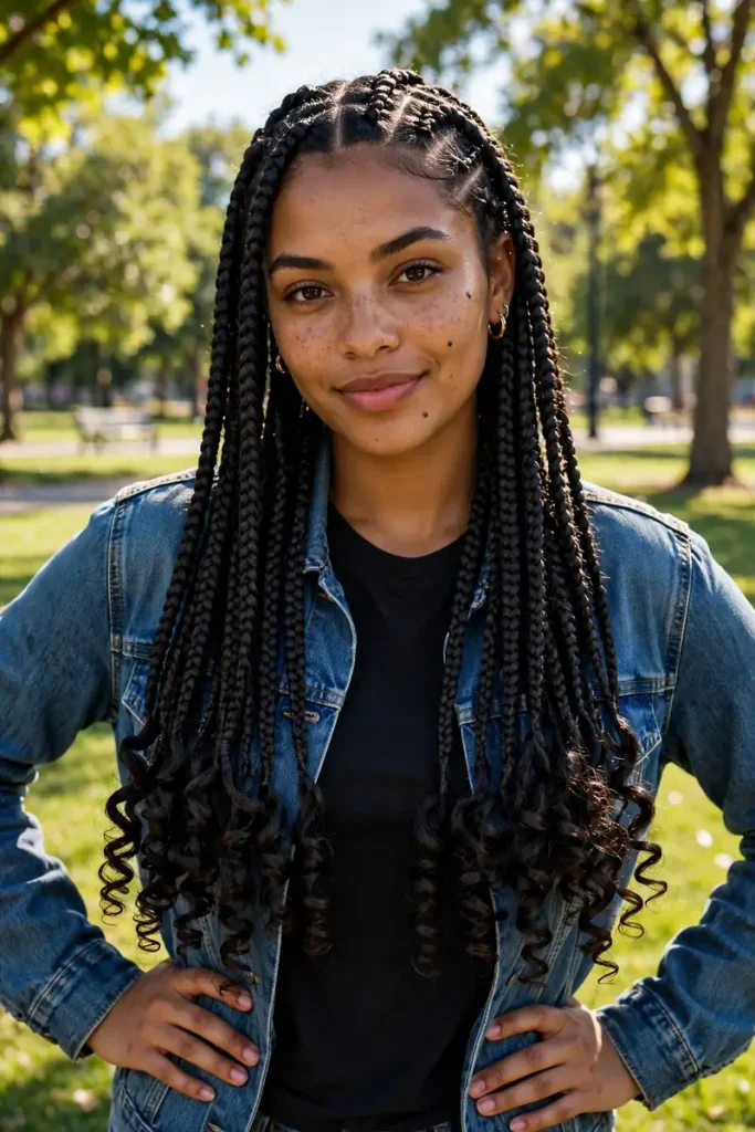 16 Curly Braided Hairstyles, Overheard During One Day at a Braiding Salon 2 braided 01 classic box braids