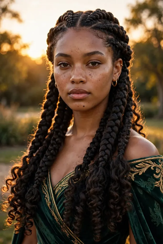 16 Curly Braided Hairstyles, Overheard During One Day at a Braiding Salon 7 braided 06 goddess braids
