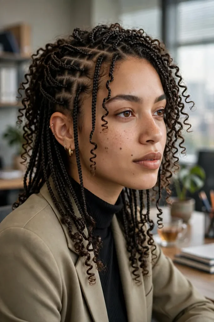 16 Curly Braided Hairstyles, Overheard During One Day at a Braiding Salon 14 braided 13 curly micro braids